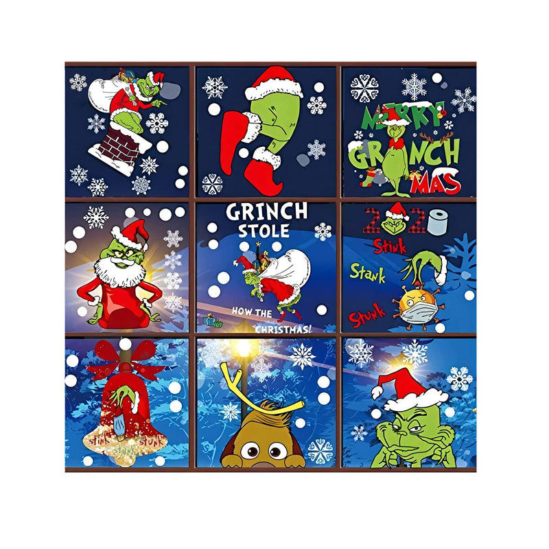 Family Wall Sticker CHRISTMAS Stickers Christmas Glass Stickers Window  Decoration Snowflake Stickers Window Stickers Double Sided Stickers for  Kids