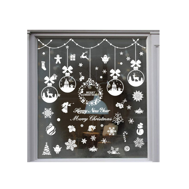 TMCCE 235 Piece Christmas Window Snowflake Cling Decals Stickers Decorations for Holiday Celebration Merry Christmas