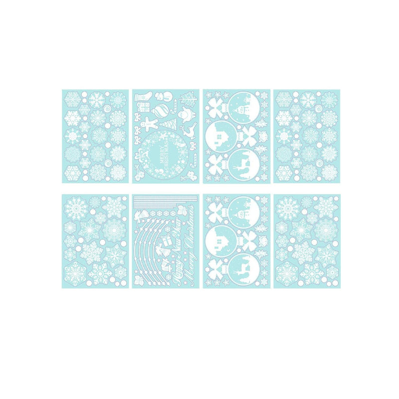 TMCCE 235 Piece Christmas Window Snowflake Cling Decals Stickers Decorations for Holiday Celebration Merry Christmas