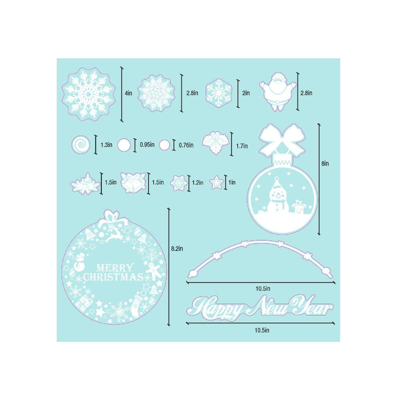 TMCCE 235 Piece Christmas Window Snowflake Cling Decals Stickers Decorations for Holiday Celebration Merry Christmas