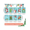 273PCS Christmas Windows Decoration Stickers | 9 Sheets Snowman Reindeer Snowflake Window Clings Xmas Party Supplies