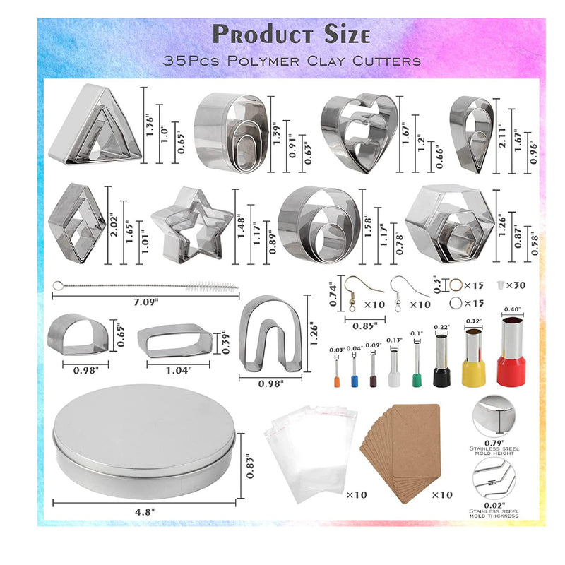 Polymer Clay Cutters, Earring Cutters Set of 142 Pieces, Polymer Clay Tools  Molds for Jewelry & Earrings Making 