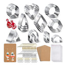 Polymer Clay Cutters | 24 Pieces Clay Cutters for Earring Jewelry with Earring Hooks and Cards | Clay Tools 10 Shapes