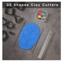 Polymer Clay Cutter Set | 33 Shapes Stainless Steel Clay Cutters With 8 Circle Shape Cutters