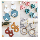 Polymer Clay Cutters | 24 Pieces Clay Cutters for Earring Jewelry with Earring Hooks and Cards | Clay Tools 10 Shapes
