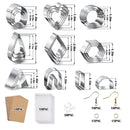 Polymer Clay Cutters | 24 Pieces Clay Cutters for Earring Jewelry with Earring Hooks and Cards | Clay Tools 10 Shapes