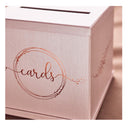 Hayley Cherie Pink Gift Card Box With Rose Gold Foil Design | Textured Finish | Large 10 x 10 Inch | For Wedding Receptions