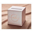 Hayley Cherie Pink Gift Card Box With Rose Gold Foil Design | Textured Finish | Large 10 x 10 Inch | For Wedding Receptions