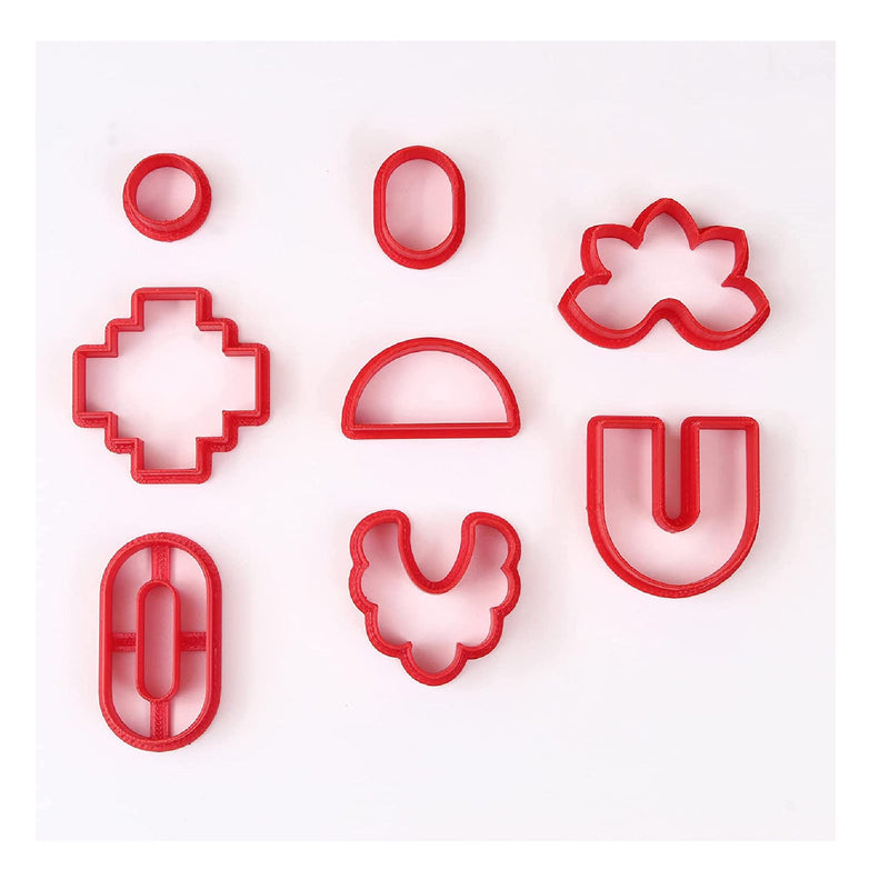 Polymer Clay Cutters For Earrings | 8 Clay Cutters For Polymer Clay Jewelry | 3D Clay Cutters For Studs And Pendants Or Earrings