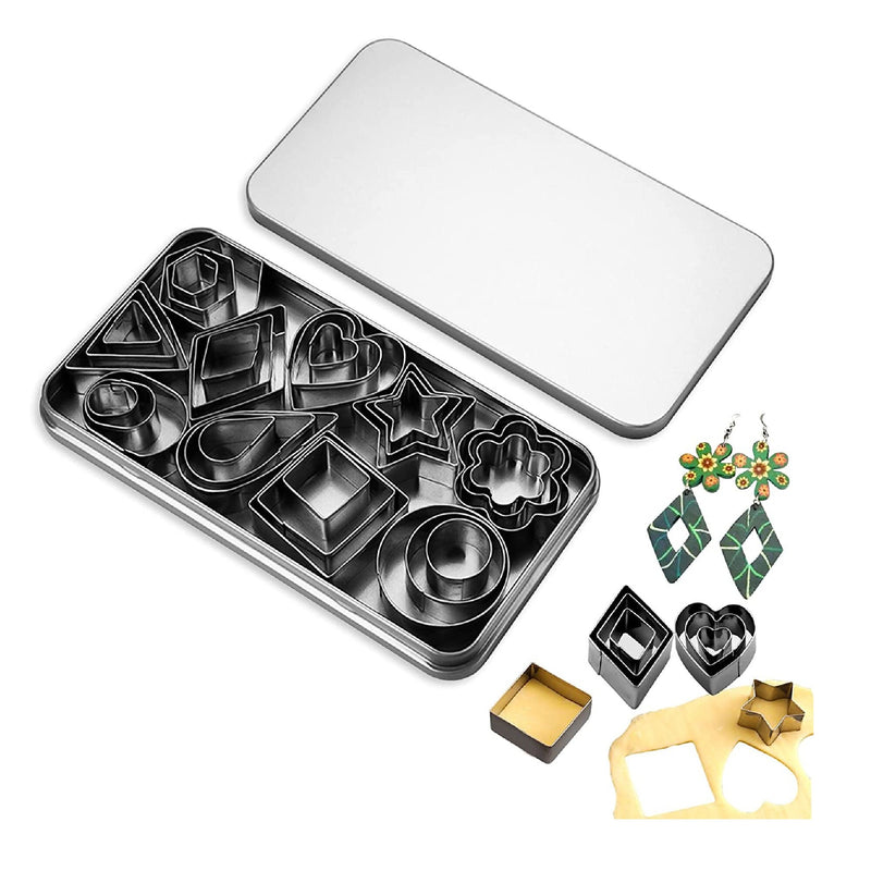 Polymer Clay Cutters | 30 Stainless Steel Pieces | Clay Cutter Set | 10 Shapes | 3 Sizes | Clay Tools