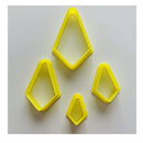 Set Of 4 Geometric Diamond Shaped Polymer Clay Cutters | Cookie Cutter