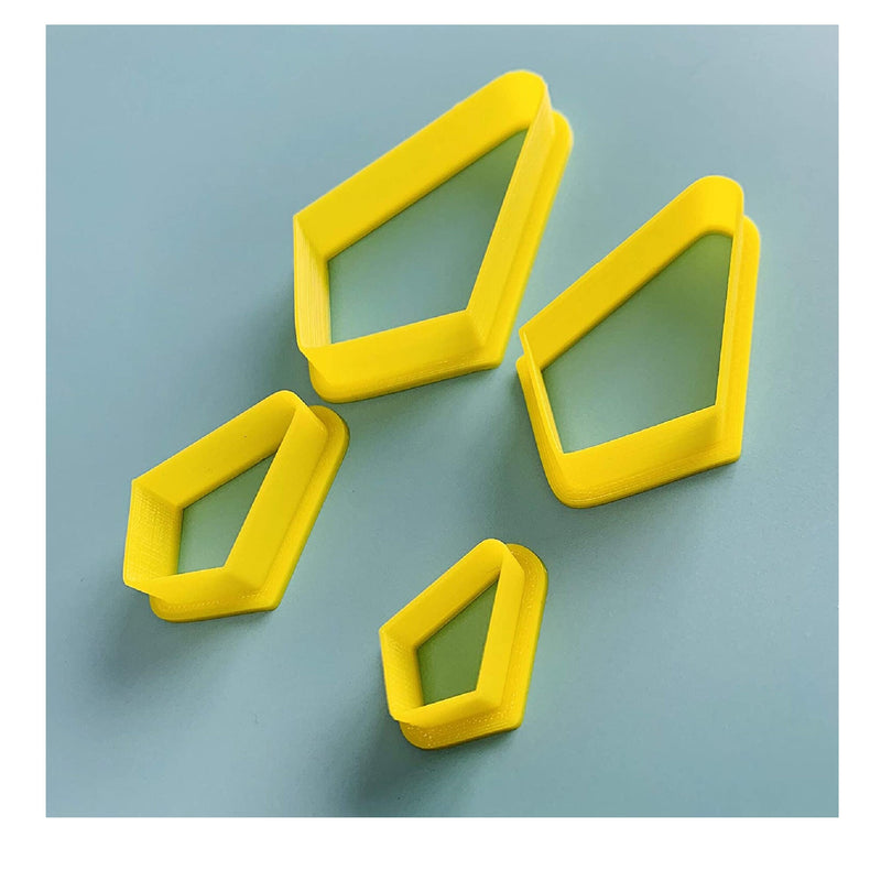 Set Of 4 Geometric Diamond Shaped Polymer Clay Cutters | Cookie Cutter