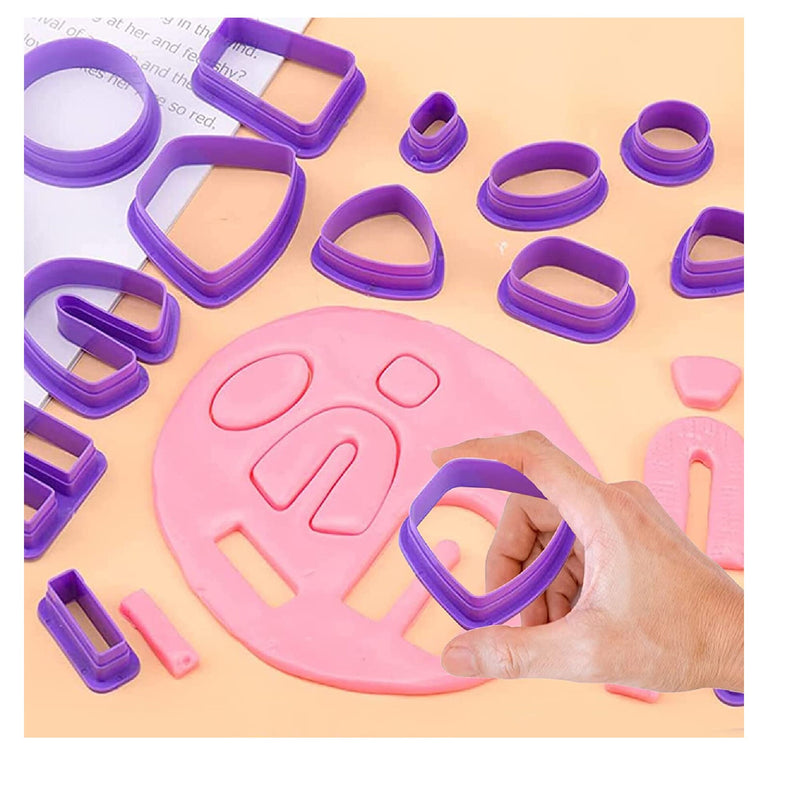 ZAKVOP Polymer Clay Cutters | Clay Earring Cutters 18 Different Shapes | Plastic Clay Cutters For DIY