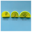 Rainbow Set Of 3 Polymer Clay Cutters With Combination Stamp
