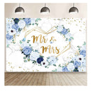 AIBIIN 7x5ft Mr And Mrs Violet Wedding Backdrop For Bachelorette Party Purple And White Flowers Photography Background