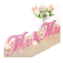 6 Inch Mr And Mrs Sign | Vintage Style | With Mr And Mrs Wooden Letters | With Glitter For Wedding Bride