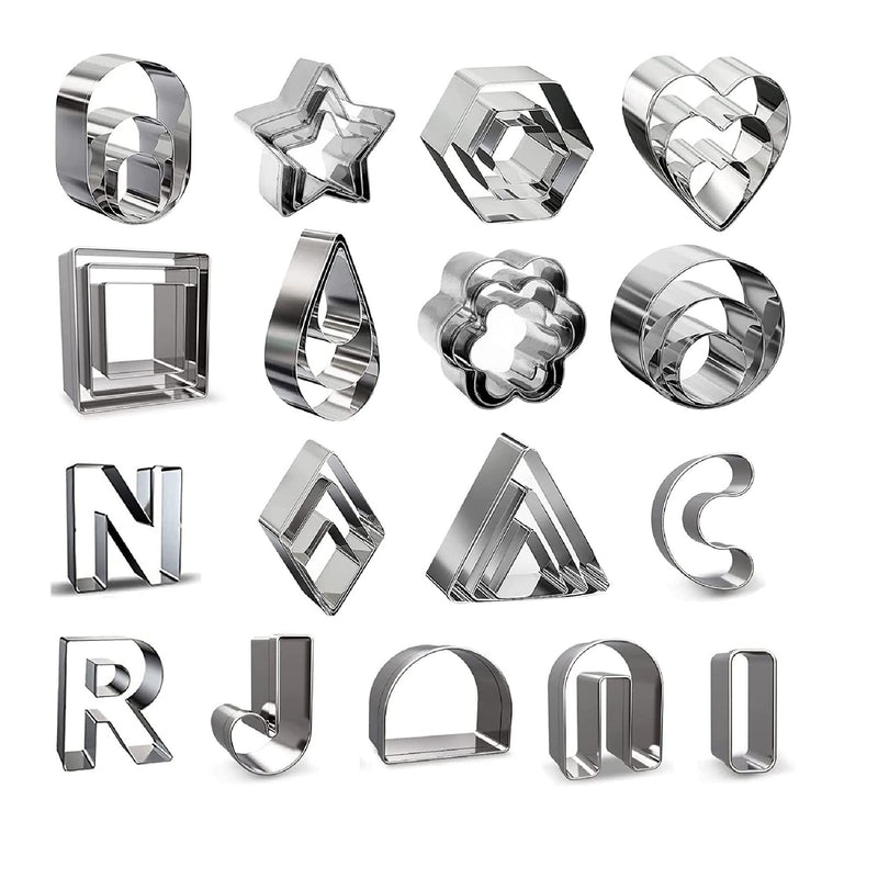 37 units| Polymer Clay Cutters | Stainless Steel Cutting Tool Molds For Earring Jewelry Making