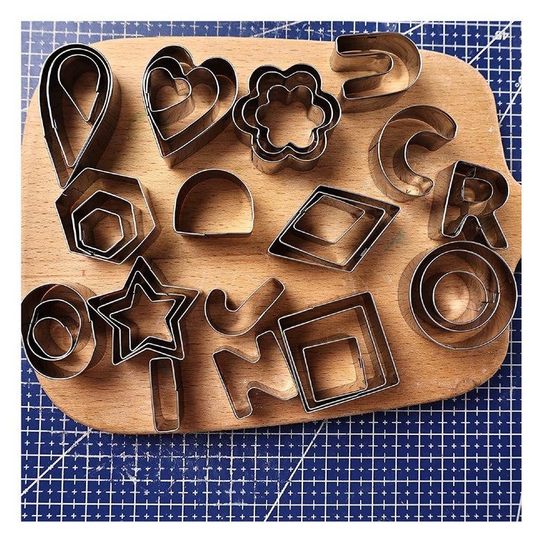 37 units| Polymer Clay Cutters | Stainless Steel Cutting Tool Molds For Earring Jewelry Making