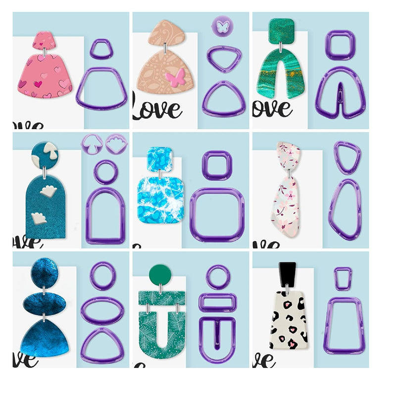 Polymer Clay Cutters For Earrings | 30 Shapes Game | Plastic Clay Earring Cutters