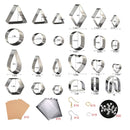 24 Polymer Clay Cutters With Cards And Earring Hooks | Clay Cutters For Making Polymer Clay Jewelry