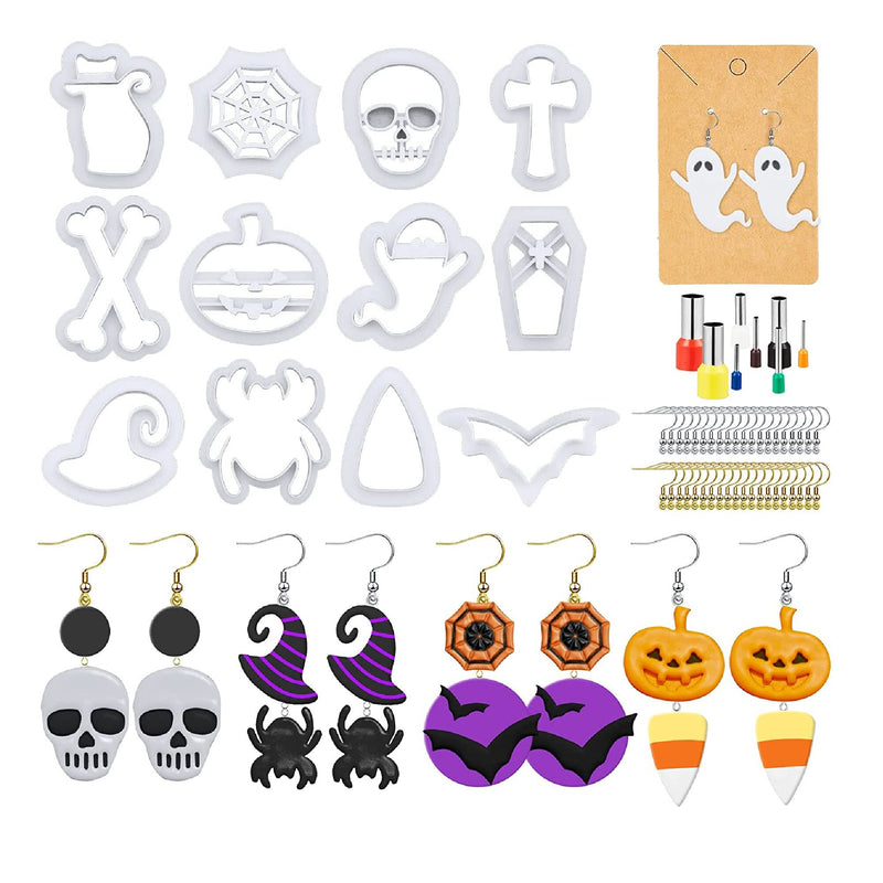 Halloween Polymer Clay Cutters To Make Earrings 12 Shapes Clay Cutters For Halloween Party