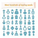 Fallen | Set Of 195 Polymer Clay Cutters | 50 Shapes Stainless Steel Clay Cutters