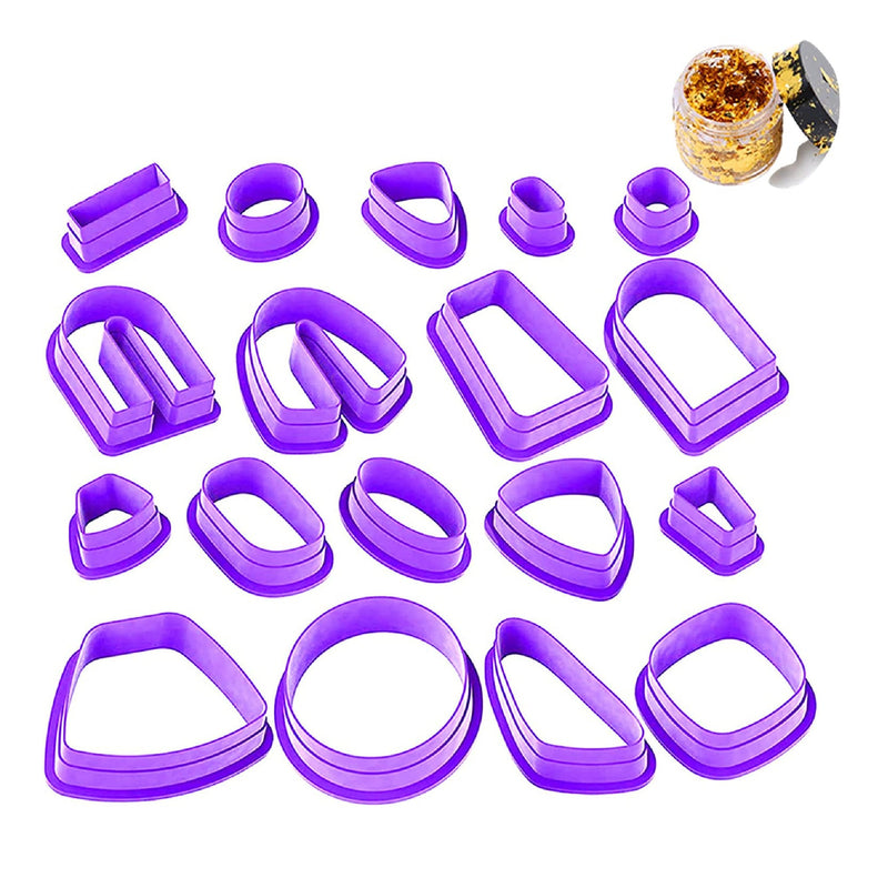 18 Polymer Clay & Gold Foil Cutters | To Make Clay Earrings | Jewelry Kit | molds | U Shape Geometric Circle Tool Set