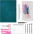 Phedra Air Dry Clay Tools Kit | Variety Beginners, Professional, Including Clay Mat, Curved Scissors, Acrylic Clay Roller, Acrylic Sheet
