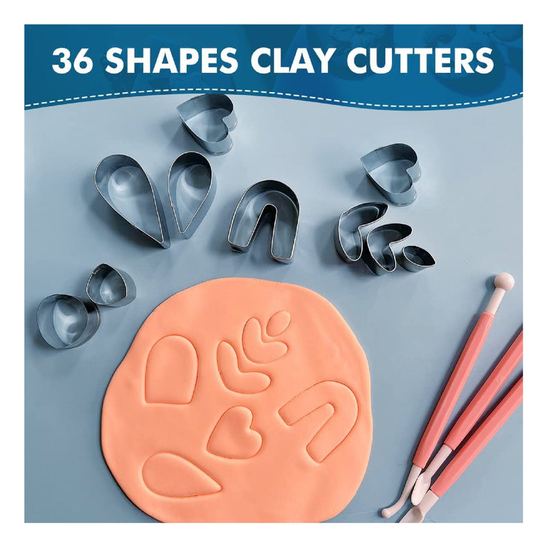 keoker Polymer Clay Cutter Set | 36 Shapes Stainless Steel Clay Cutters