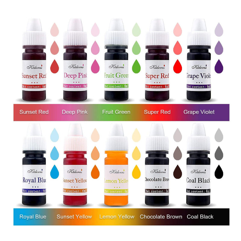 Ktdorns Soap Dye Set for Soap Making | 10 Liquid Soap Coloring Colors