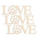 3Pcs Love Paw Blank Wood Sign Wooden Dog Cat Paw Plaque Wood Unfinished DIY Crafts