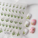 New Craft Plant Embossed Nail Stickers 5D Flower Nail Decorative Decals With Back Glue