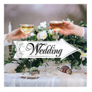 Amosfun 3 Sets Wedding Yard Signs Wedding Directional Signs Road Sign Outdoor Wedding Decoration