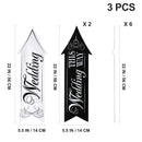 Amosfun 3 Sets Wedding Yard Signs Wedding Directional Signs Road Sign Outdoor Wedding Decoration