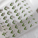 New Craft Plant Embossed Nail Stickers 5D Flower Nail Decorative Decals With Back Glue