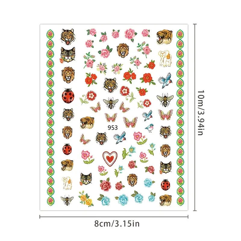 Nail Art Sticker Decals For Women Girls | 3D Self-Adhesive Nail Decals Design | Manicure Decoration Nail Art Supplies