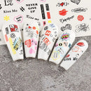 Valentine's Day Nail Art Stickers Love Letter Red Heart Lips Sliders Water Decals Manicure Nail Decoration