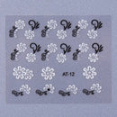 30 Pcs 3D Manicure Bow Sticker Nail Decals Beautiful 3D Small Fresh White Flower Ultra-thin Self-adhesive Nail Decals