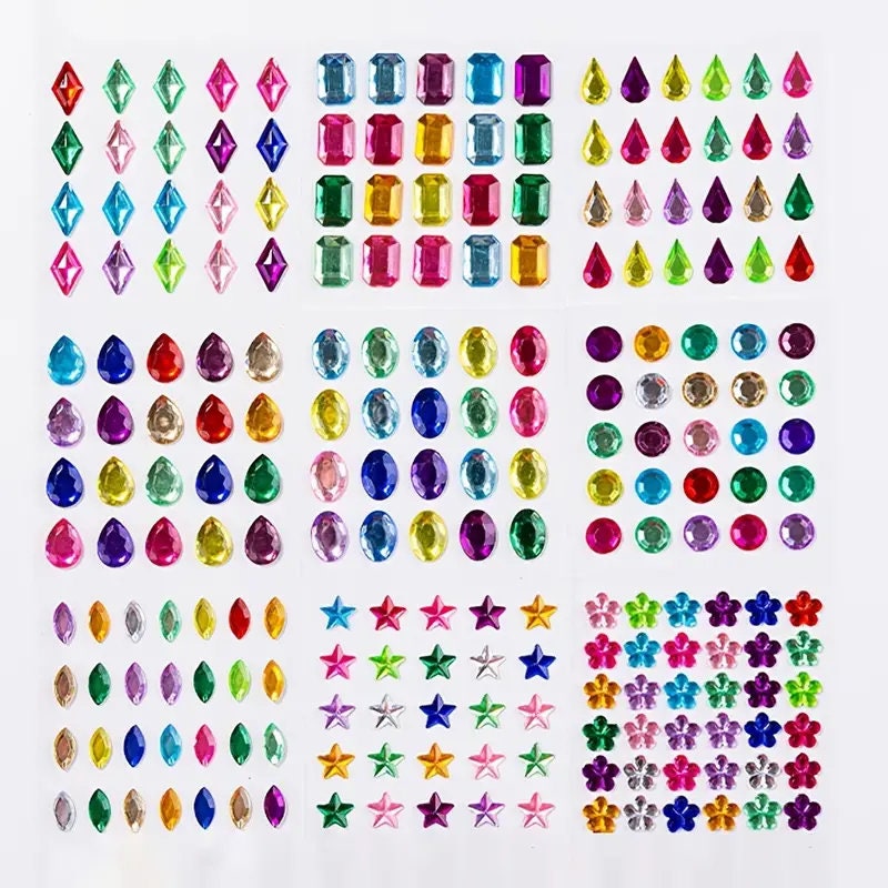 Artificial Jewels Stickers | Artificial Rhinestones For Crafts And Makeup | Self Adhesive Bling Jewel For Nail Art | Art Accessories