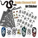 Snake Nail Stickers Black Snake Nail Art Stickers Decals 3D Self-Adhesive Nail Art Supplies |Nail Art Decorations For Acrylic Nails Manicure