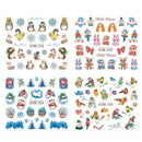 12pcs Christmas Nail Stickers, Fashion Snowflake Pattern Nail Art Stickers, Adhesive Nail Decals For Women