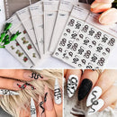 Snake Nail Stickers Black Snake Nail Art Stickers Decals 3D Self-Adhesive Nail Art Supplies |Nail Art Decorations For Acrylic Nails Manicure