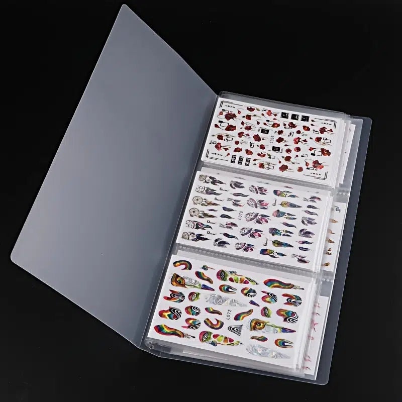 Nail Art Sticker Storage Book Display Collecting Album | Nail Art Decals Storage Book Manicure Designer Tools