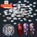 Snowflakes Nail Art Glitter Decals Christmas Nail Stickers Nail Sequins Paillette 3D Sparkly Nail Flakes