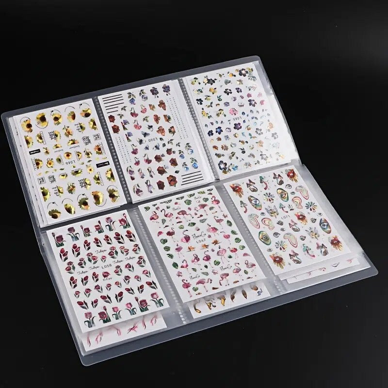 Nail Art Sticker Storage Book Display Collecting Album | Nail Art Decals Storage Book Manicure Designer Tools