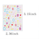 5D Embossed Cartoon Nails Art Stickers Colorful Heart Oval Simple Geometric Lines Design Kid Fun Nail Decals Manicure 2 Pcs