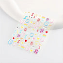 5D Embossed Cartoon Nails Art Stickers Colorful Heart Oval Simple Geometric Lines Design Kid Fun Nail Decals Manicure 2 Pcs