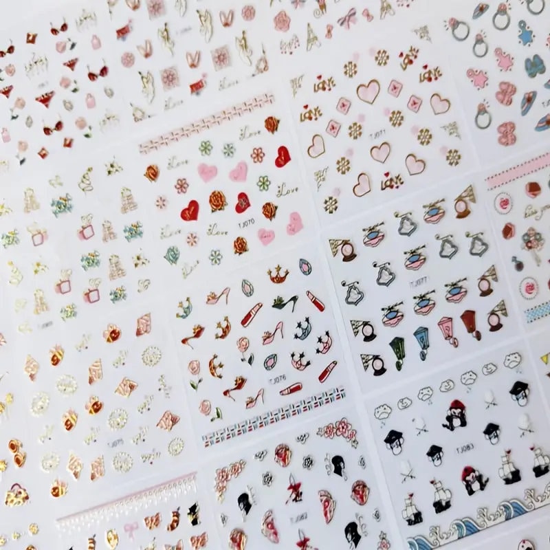 Nail Art Stickers | 30 Sheets Self-Adhesive Nail Decals With Patterns Art Design For DIY Nails Design Manicure Decoration Accessories Decals