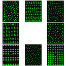 8 Sheets Nail Art Adhesive Stickers Decal Decoration 3D Luminous Nail Art Supplies Nail Decals Flame Stars Nail Art Stickers Smiley Designer