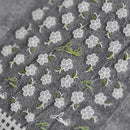 5D Flowers Nail Art Stickers | Self-Adhesive Nail Decals Relief Holographic Nail Manicure Decoration For Women Girls | White